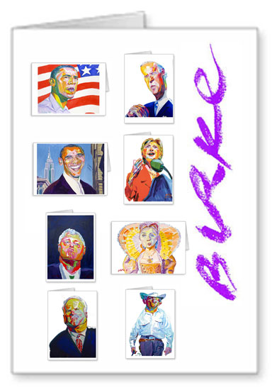 Presidential Election 2008 Original Artwork Notecard Collection By Philip Burke SKU#PE20088-NCC